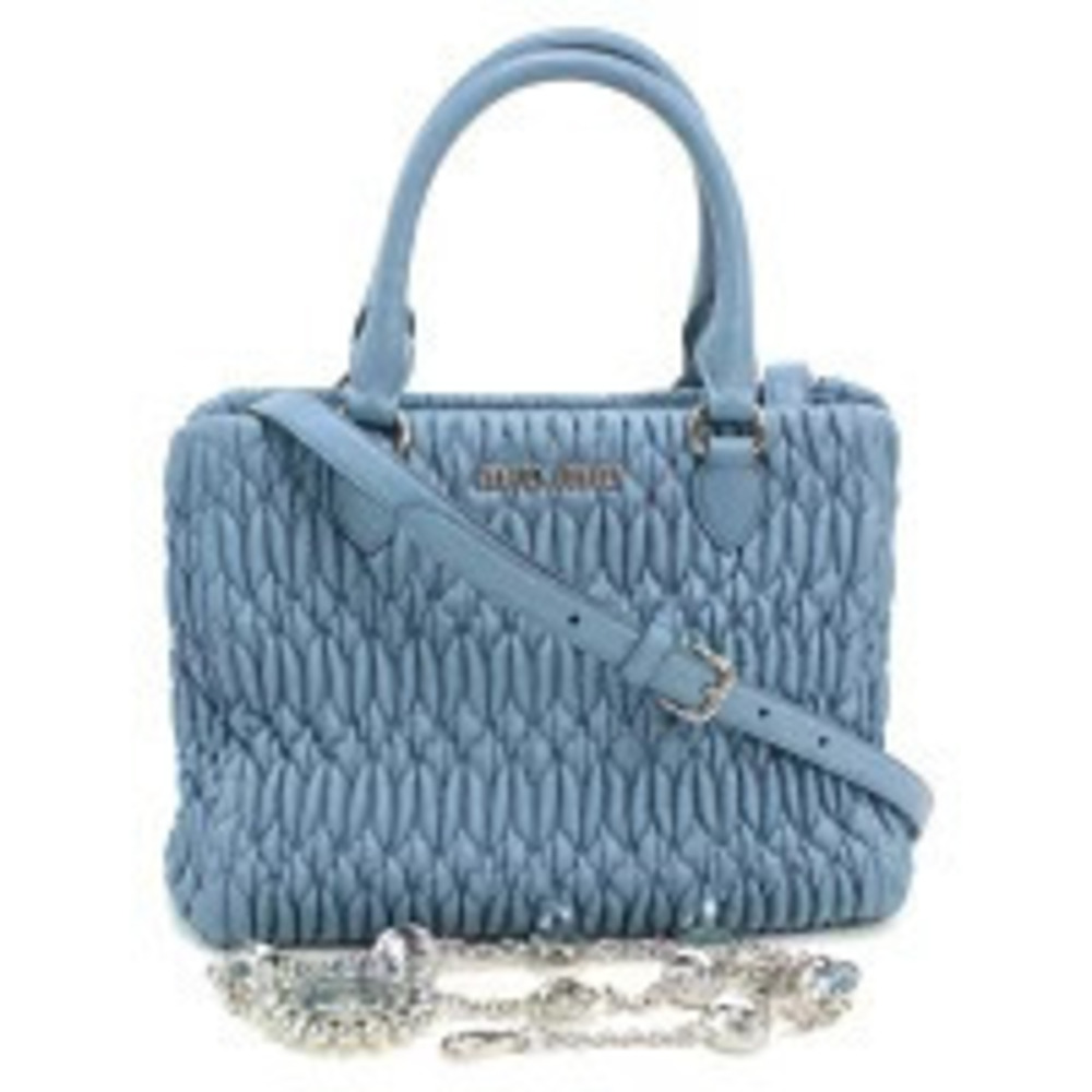 Miu Miu Matelasse Nappa Crystal Blue